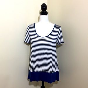 Jones New York blue and white blouse size Small